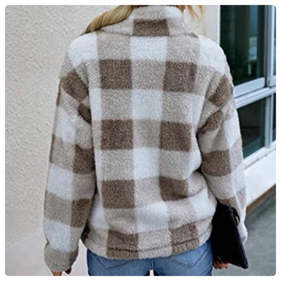 Plaid Fleece Button Up Jacket - Picture 3 of 3